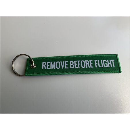 Remove Before Flight Aviation Gifts Key Tag Key Chain in green
