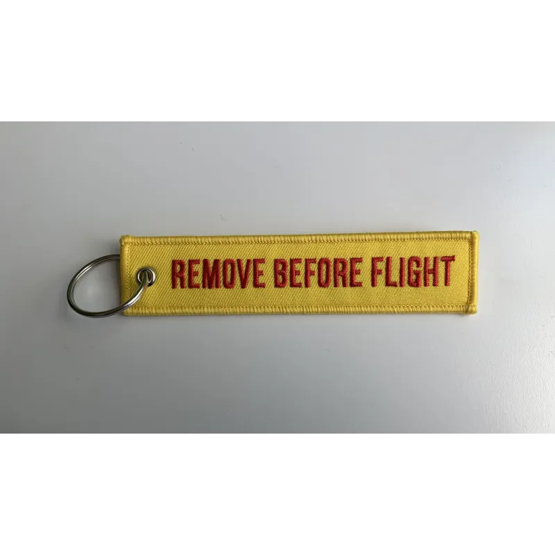 Remove Before Flight Aviation Gifts Key Tag Key Chain in yellow / red Remove Before Flight Aviation Gifts Key Tag Key Chain in yellow / red
