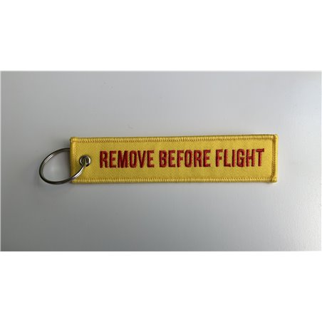Remove Before Flight Aviation Gifts Key Tag Key Chain in yellow / red