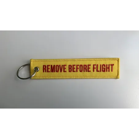 Remove Before Flight Aviation Gifts Key Tag Key Chain in yellow / red