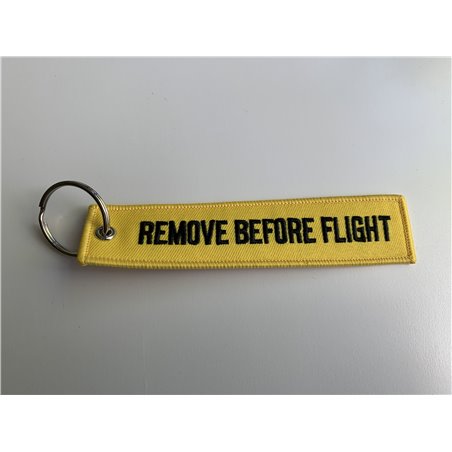Remove Before Flight Aviation Gifts Key Tag Key Chain in yellow / black