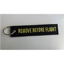 Remove Before Flight Aviation Gifts Key Tag Key Chain in Black / yellow