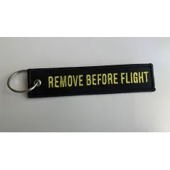 Remove Before Flight Aviation Gifts Key Tag Key Chain in Black / yellow