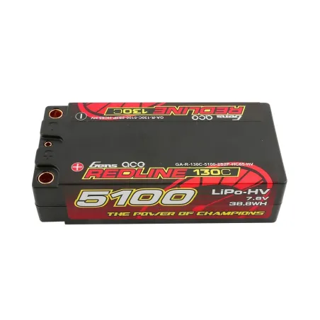 Li-Po HV Car Hard Case 2S2P 7.6V 5100mAh 130C RL Short 5mm