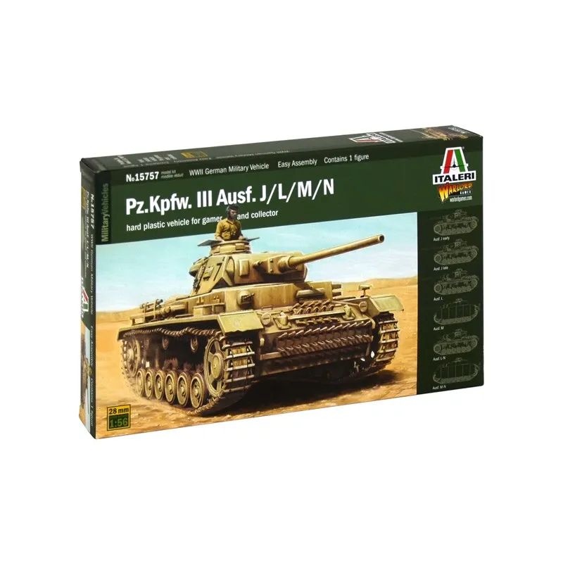 ITALERI 1/56 PA.KPFW.III AUSF J/K/L/M/N ITALERI 1/56 PA.KPFW.III AUSF J/K/L/M/N