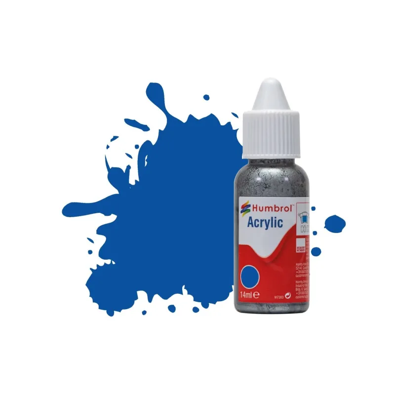 Humbrol 14ml Acrylic 14 French Blue Gloss