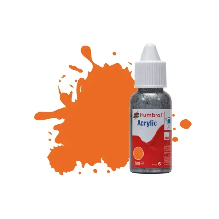 Humbrol 14ml Acrylic 18 Orange Gloss 