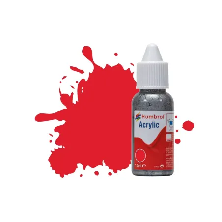 Humbrol 14ml Acrylic 19 Bright Red Gloss