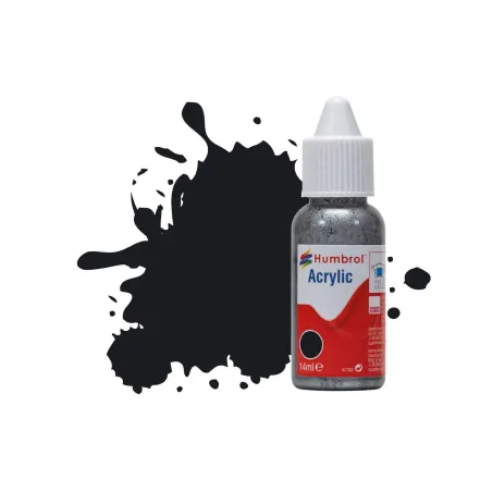 Humbrol 14ml Acrylic 21 Black Gloss