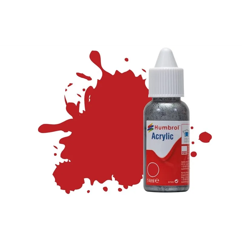 Humbrol 14ml Acrylic 60 Scarlet Matt