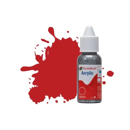 Humbrol 14ml Acrylic 60 Scarlet Matt