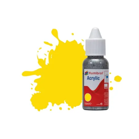 Humbrol 14ml Acrylic 69 Yellow Gloss