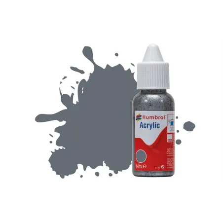 Humbrol 14ml Acrylic 123 XDark Sea Grey Satin
