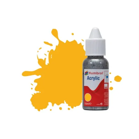 Humbrol 14ml Acrylic 154 Insignia Yellow Matt