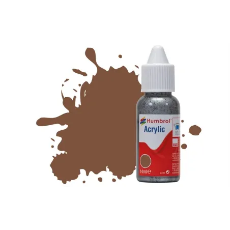 Humbrol 14ml Acrylic 186 Brown Matt