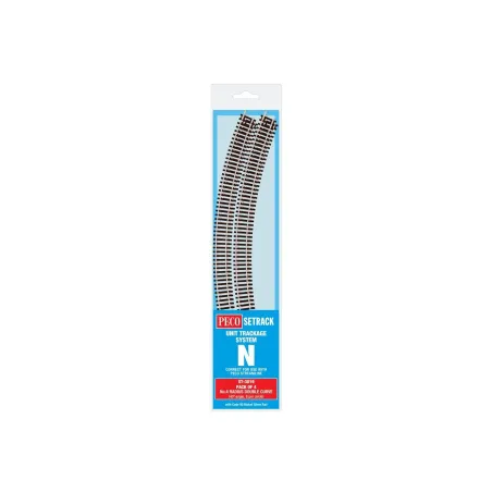 Peco ST-3019 Double Curve, 4th Radius (Pack of 4)