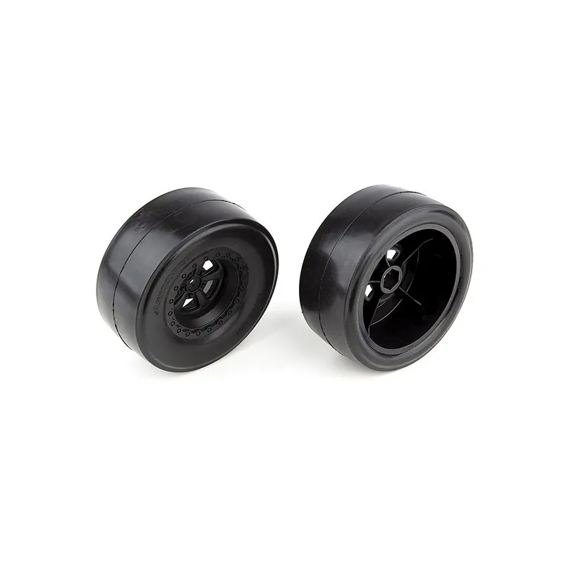 TEAM ASSOCIATED DR10 REAR WHEELS WITH DRAG SLICK TYRES