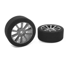 CORALLY ATTACK FOAM TIRES 1/10 GP TOURING 42 SHORE 26MM FRONT CARBON RIMS 2PCS