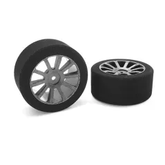 CORALLY ATTACK FOAM TIRES 1/10 GP TOURING 37 SHORE 30MM REAR CARBON RIMS 2PCS