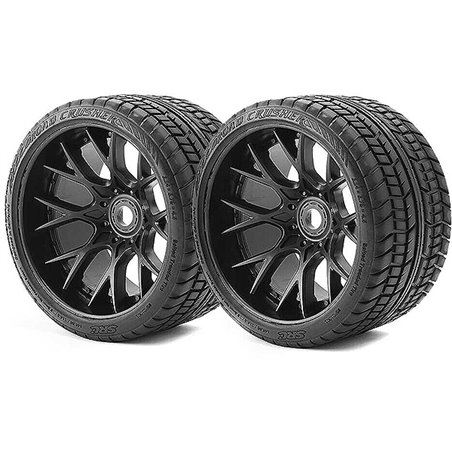 SWEEP ROAD CRUSHER BELTED TYRE BLACK 17MM WHEELS 1/2" OFFSET