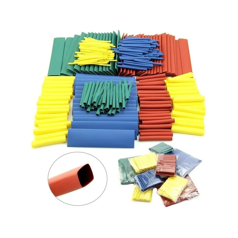 Heat Shrink Tubing Cable Tube Sleeving Kit Wrap Wire Set 4 Colors 8 Sizes 164pcs