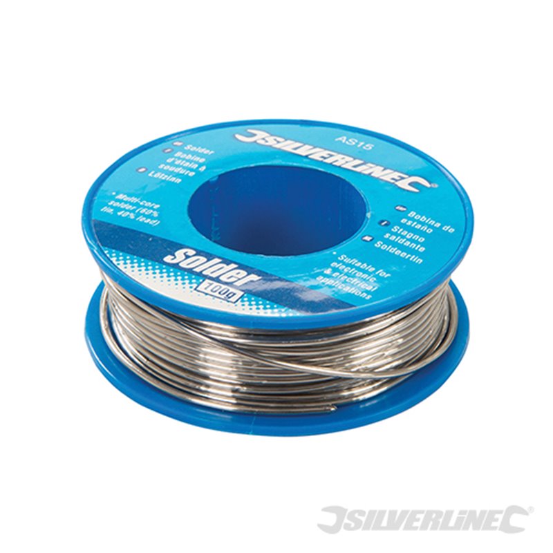 Silverline Solder Flux-covered 1mm electrical solder 60:40 tin/lead