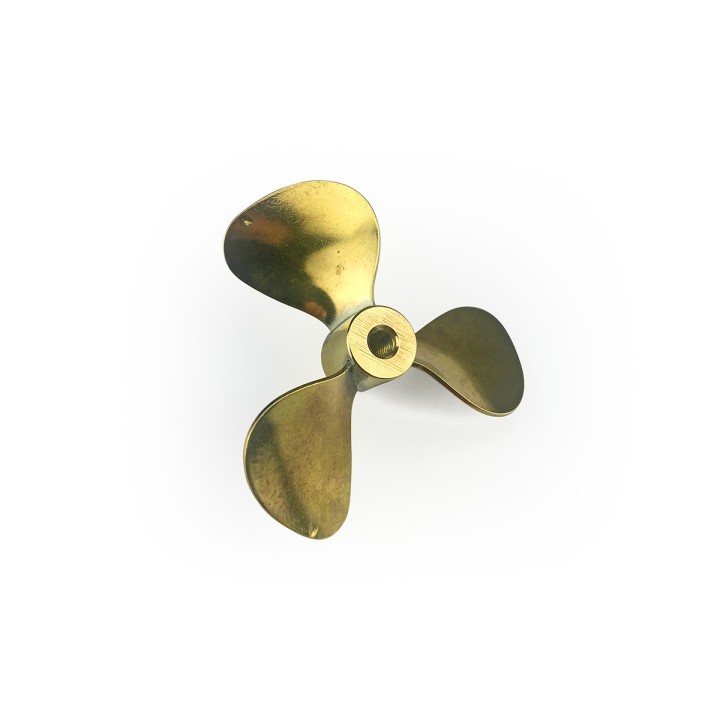 Brass Propeller (Classic), 3 Blade, 50mm, M4, LH