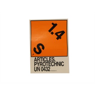 1.4S Explosives Label with Proper Shipping Name UN0432