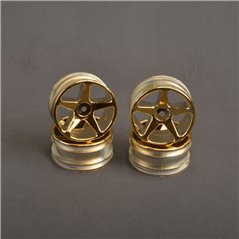 Wheel 5 sp 25mm +5mm - Gold (pr) (Pk4)