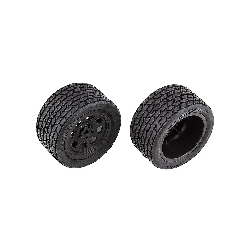 TEAM ASSOCIATED SR10 REAR WHEELS WITH STREET STOCK TYRES