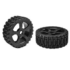 CORALLY OFF-ROAD 1/8 BUGGY TYRES XPRIT GLUED ON BLACK RIMS 1