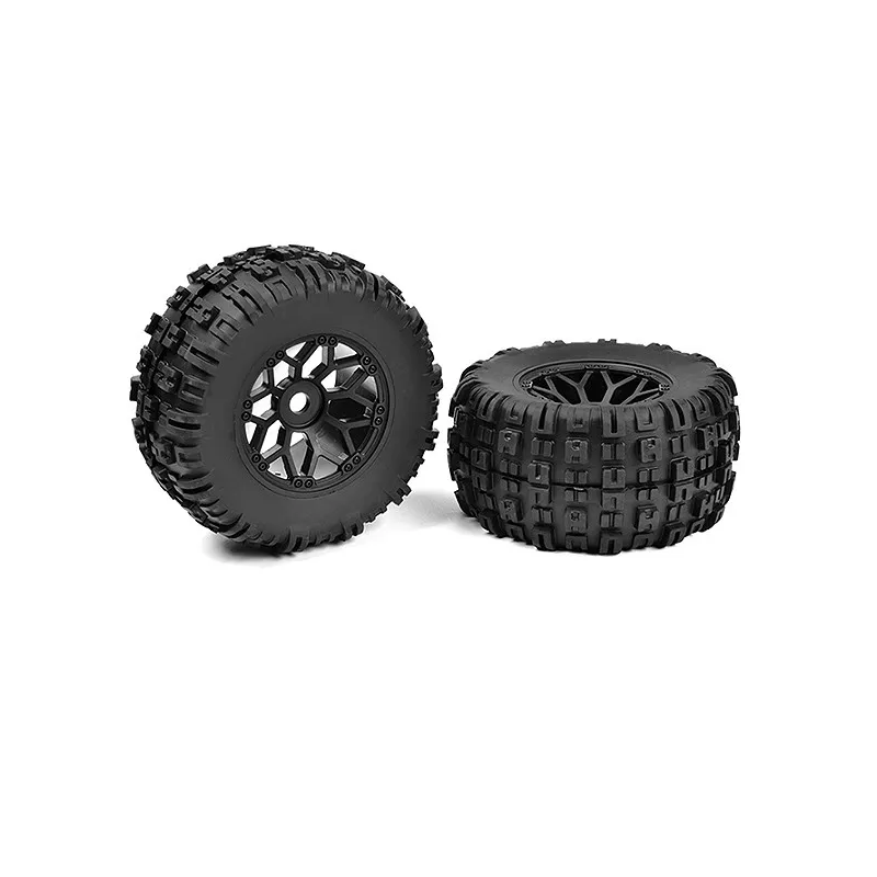 CORALLY OFF-ROAD 1/8 MT TYRES MUD CLAWS GLUED ON BLACK RIMS