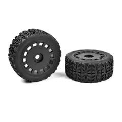 CORALLY OFF-ROAD 1/8 TRUGGY TI RES TRACER GLUED ON BLACK RIMS