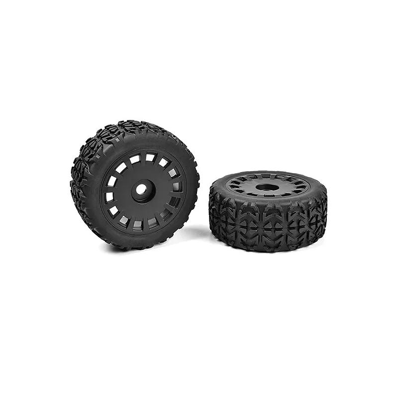 CORALLY OFF-ROAD 1/8 TRUGGY TIRES TRACER GLUED ON BLACK RIMS