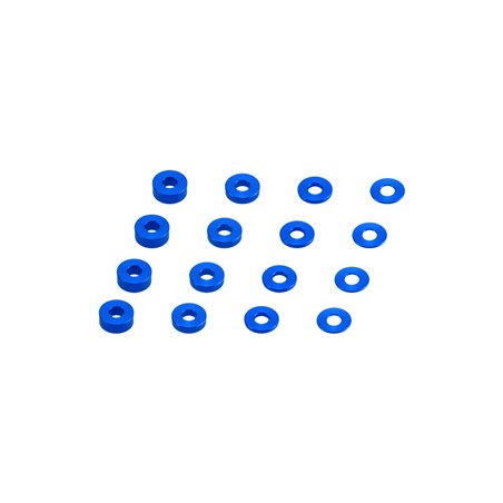 Metric washer set (0.5, 1, 2 and 3mm) 16pc - Blue