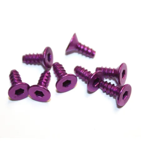 T3 AL ALLOY FLUSH TAP'G SCREW M3X8(PURP)