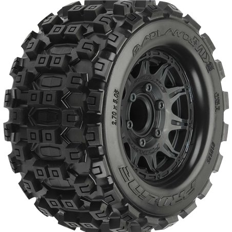 1/10 Badlands MX28 Fr/Rr 2.8" MT Tires Mounted 12mm Blk Raid