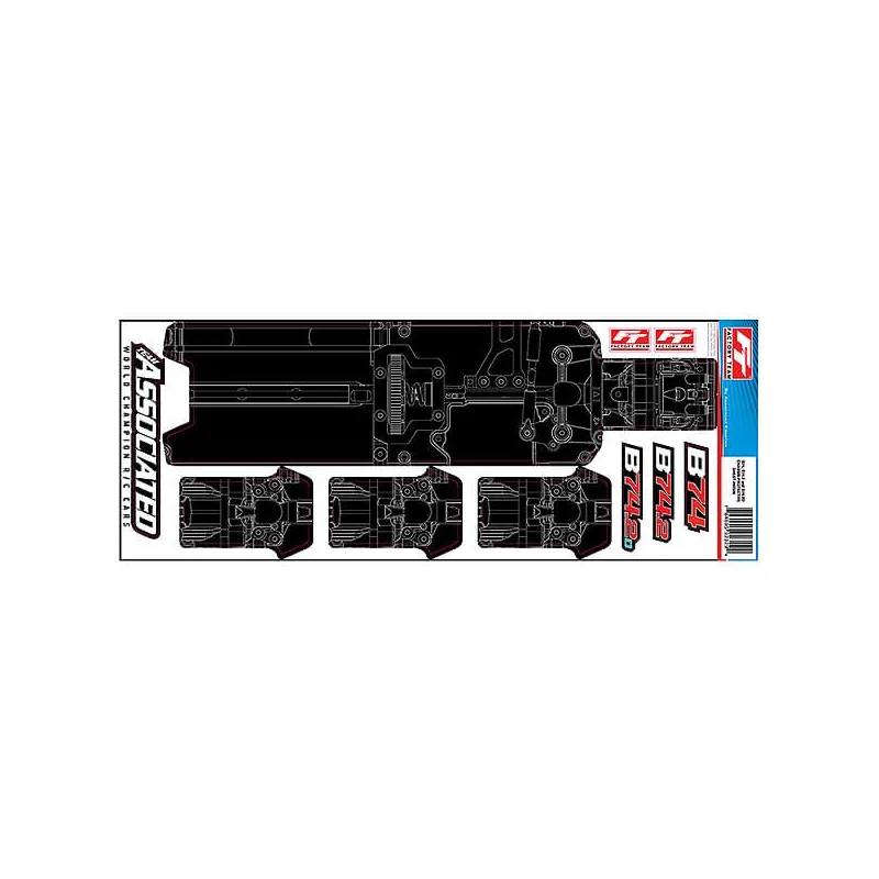 TEAM ASSOCIATED RC10B74.2 FT CHASSIS PROTECTIVE SHEET, PRINT