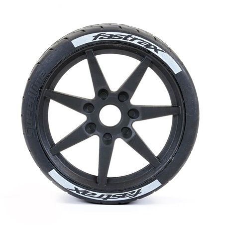 FASTRAX SUPAFORZA FRONT 45&176 TYRES/BLACK 17MM HEX WHEELS