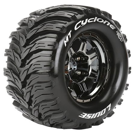 LOUISE RC MT-CYCLONE 1/8 SPORT 0" OFFSET HEX 17MM BLACK CHROME