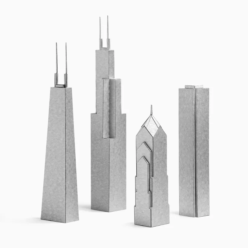 Paper landmarks Chicago Skyscrapers