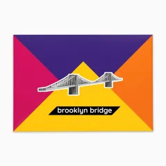 Paper landmarks Brooklyn Bridge
