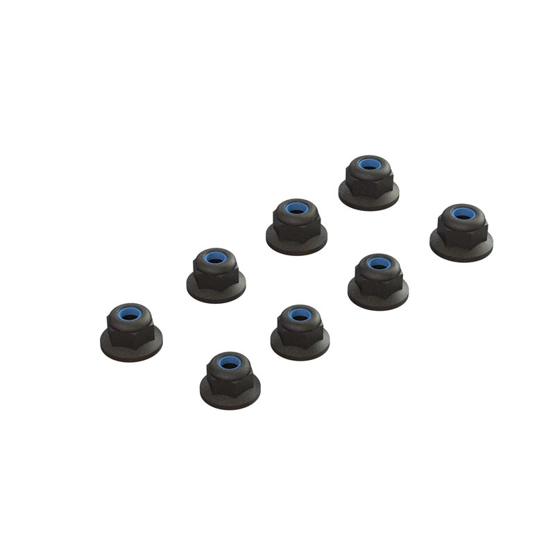 Flanged Lock Nut M3 Black (4pcs) Flanged Lock Nut M3 Black (4pcs)