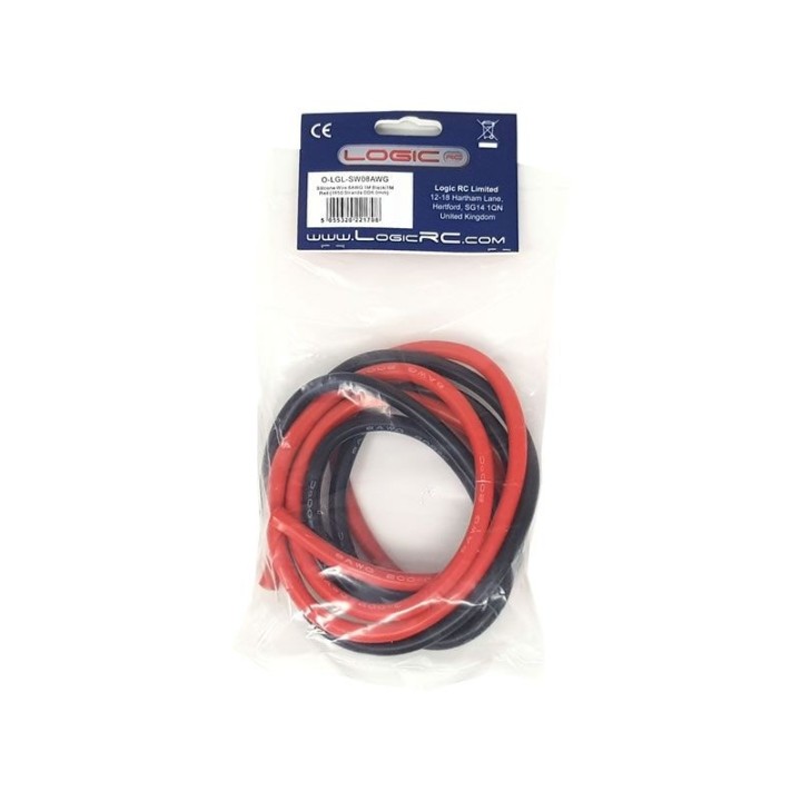 LOGIC Silicone Wire 8AWG 1m Black/1m Red (1650 Strands OD6.0mm) O-LGL-SW08AWG