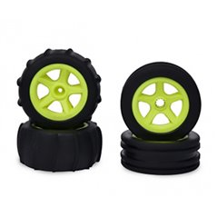 CARSON 1:10 2WD Paddle Tires 4pcs (neon yellow)