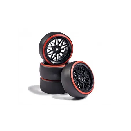 CARSON 1:10 Wheel Set Drift (4) black/red