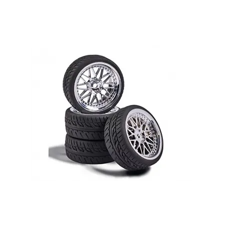 CARSON 1:10 Wheel Set Y-Design1 (4) chrome