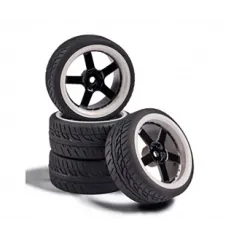 CARSON 1:10 Wheel Set 5 sp. Design (4) black/wh