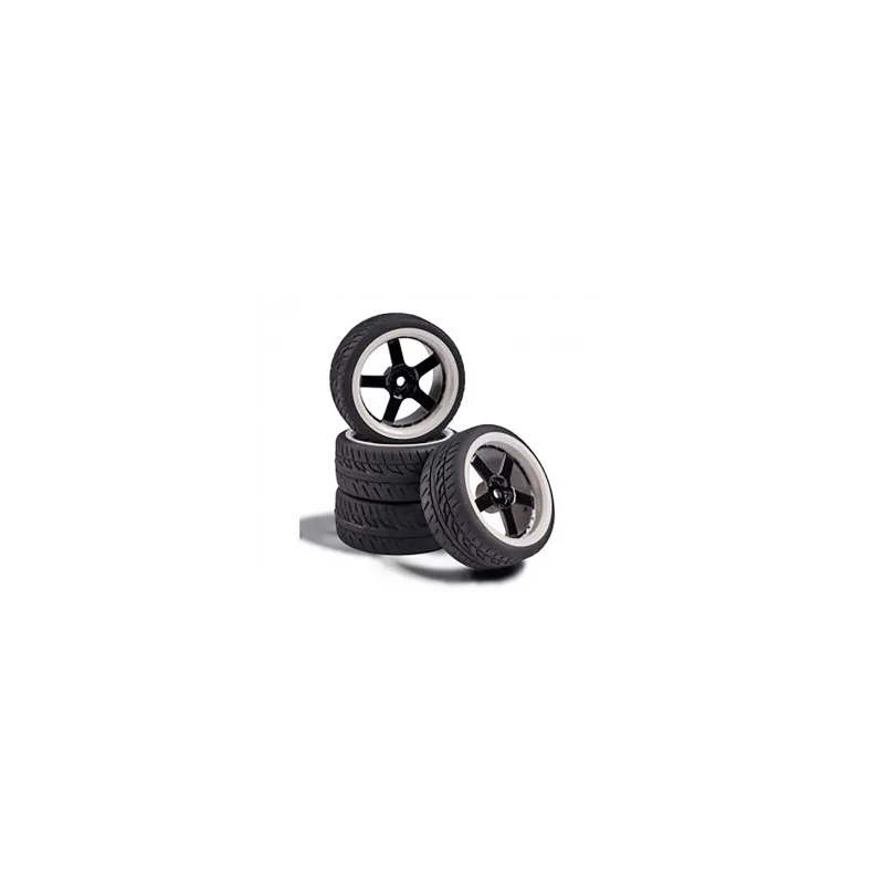 CARSON 1:10 Wheel Set 5 sp. Design (4) black/wh