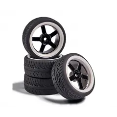 CARSON 1:10 Wheel Set 5 sp. Design (4) black/wh